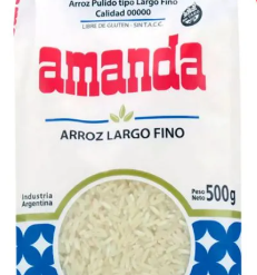 ARROZ LARGO FINO AMANDA 500 GMS