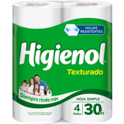 PAPEL HIGIENOL X 4 TEXTURADO