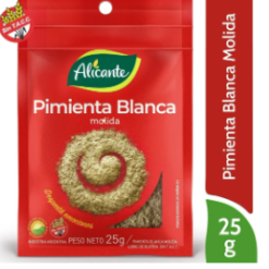 PIMIENTA BLANCA MOLIDA 25 GMS ALICANTE