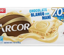 CHOCO ARCOR BLANCO CON MANI 80 GMS