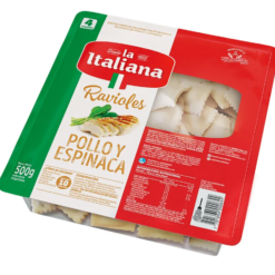 LA  ITALIANA RAVIOLE POLLO Y VERDURA 500 GMS